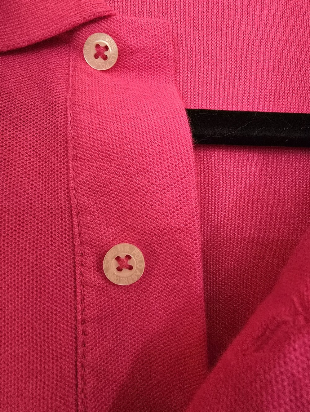 U.S. Polo Assn. Men’s Pique Short Sleeve Polo Shirt Pink, XS - Picture 5 of 9